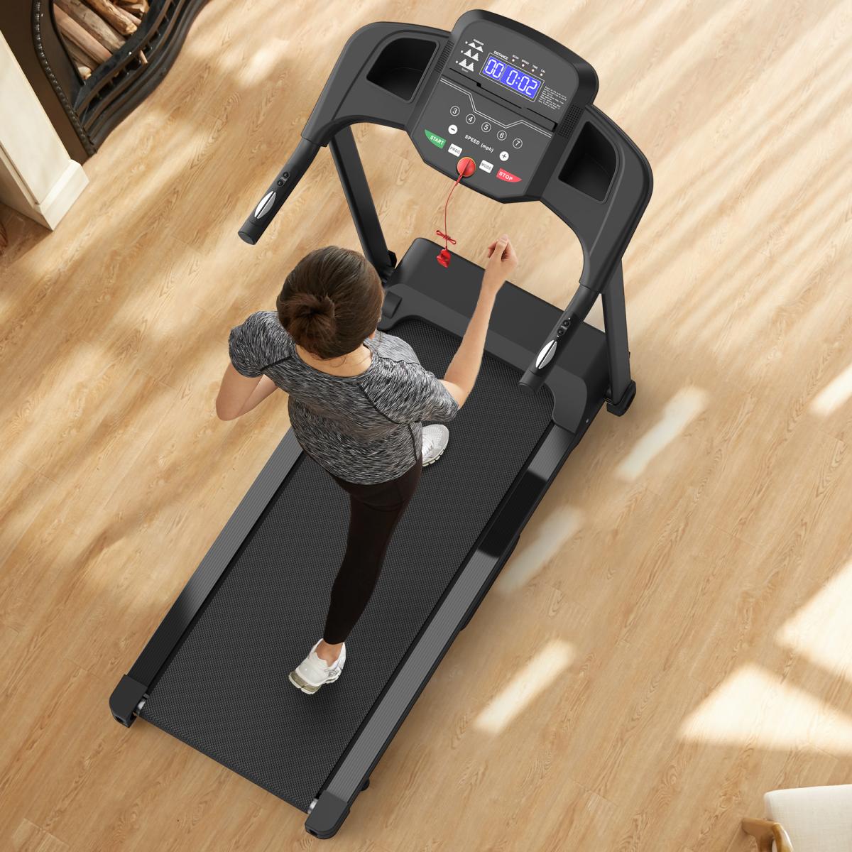 [Fahuac]Foldable Treadmill 2.5HP Electric Folding Running Walking Machine for Home Gym, Spacious 39.4" x 15.4" Running Belt, Max 265 LBS Weight Capacity, Quiet Motor with Shock Absorption & Easy Fold Design