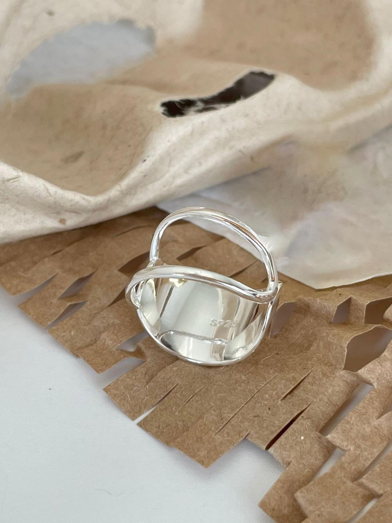 S925 Sterling Silver Simple Fashion Irregular Shaped Hollow Open Adjustable Ring, Fashion Jewelry for Party, Daily Clothing Decor, Trendy Exquisite Jewelry for Birthday Gift, Elegant Fashion Rings, Statement Ring