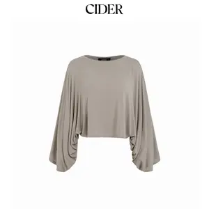 Cider Jersey Round Neck Batwing Sleeve Oversized Tee Dealsforyou