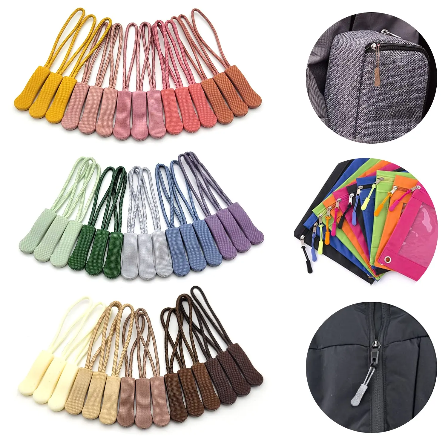 15Pcs Replacement Zipper Pulls Golf Bag Colorful Zipper Pull Cord Extender for Backpacks, Jackets, Luggage, Purses, Handbags