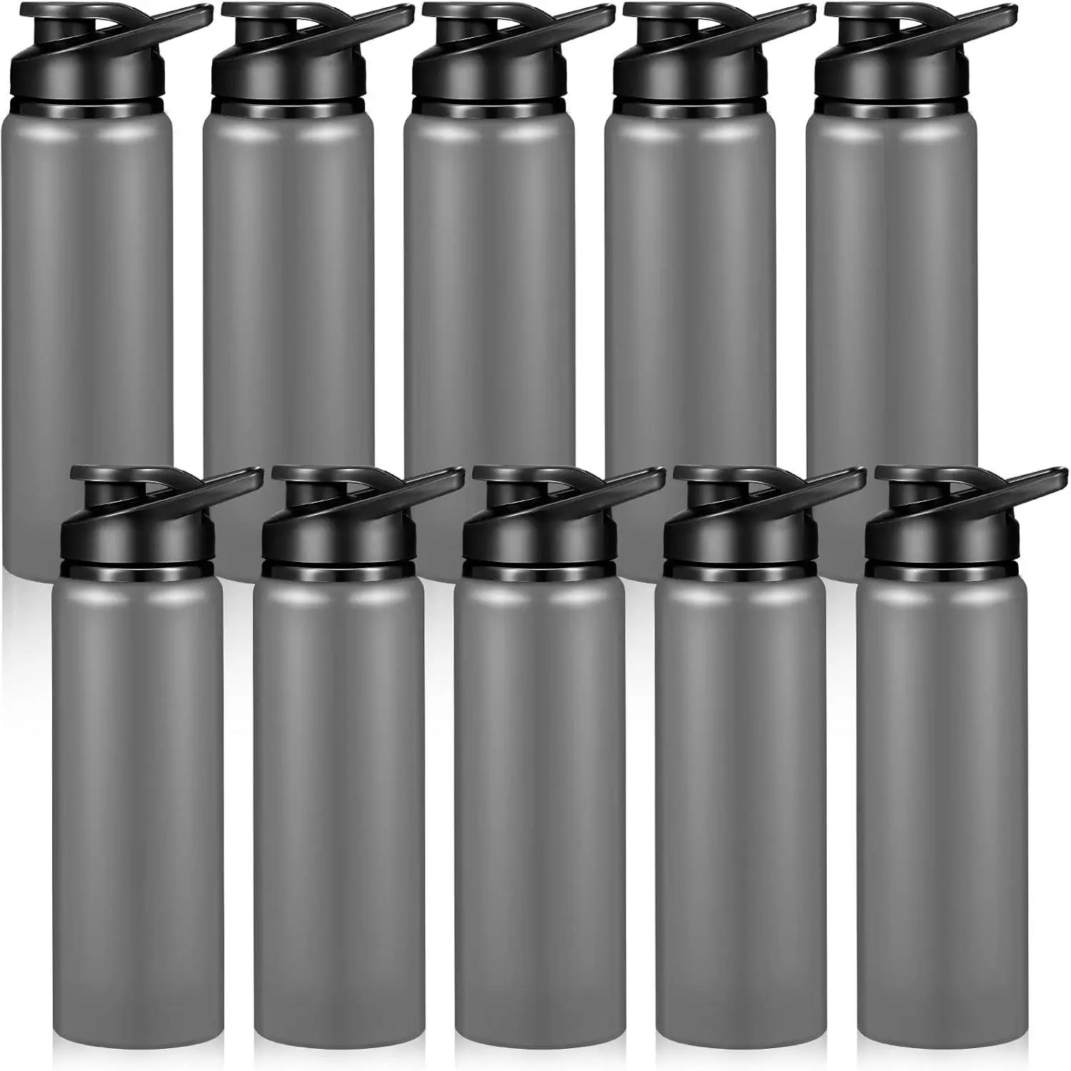 Reusable Aluminum Water Bottle with Silicone Ring, Lightweight Leak-Proof Push-Button Lid, Easy-to-Carry Outdoor Sports Bottle for Football, Baseball, Ice Hockey, Cheerleading
