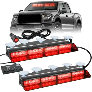 Nilight 32LED Red   Dash Strobe Lights with Controller Suction Cups