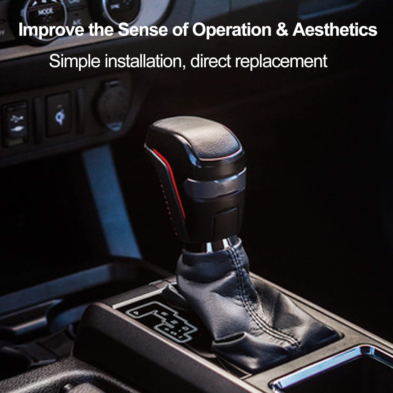 SUNDAY MIRTH Automatic Shift Knob Replace PTR57-35170 Fit for Toyota Tacoma TRD PRO 2016-2021, Automatic Car Gear Shifter Lever Adapter - Black