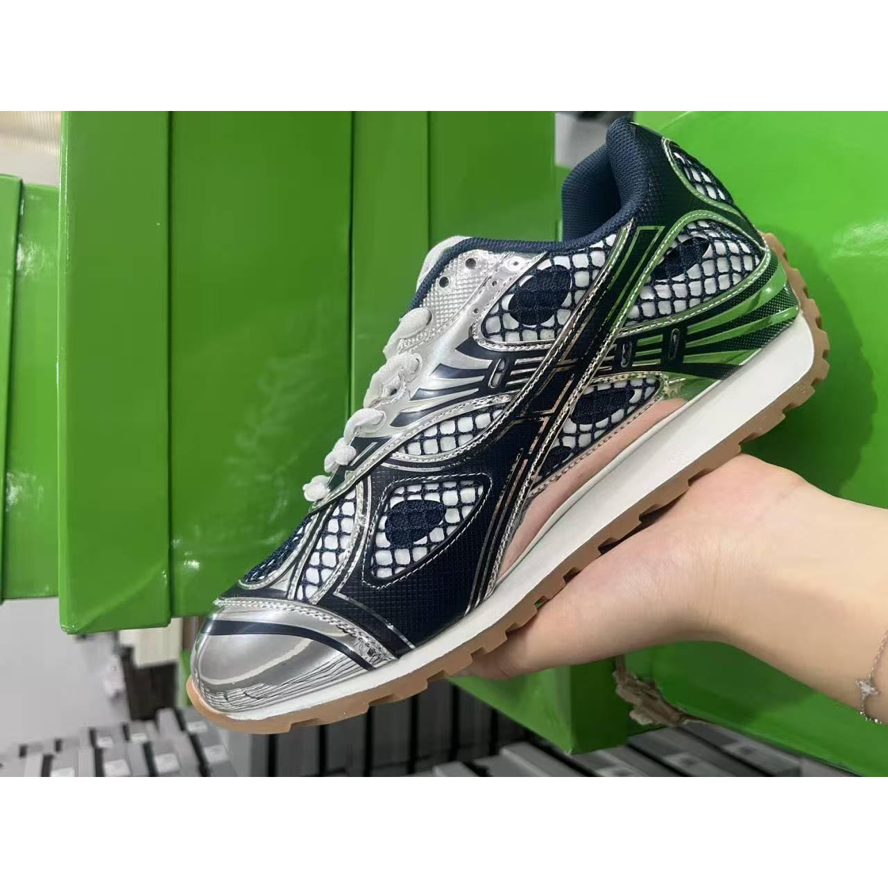 Metallic Red & Purple Retro Sneakers, Breathable Mesh Reflective Running Shoes, Trendy Chunky Casual Footwear