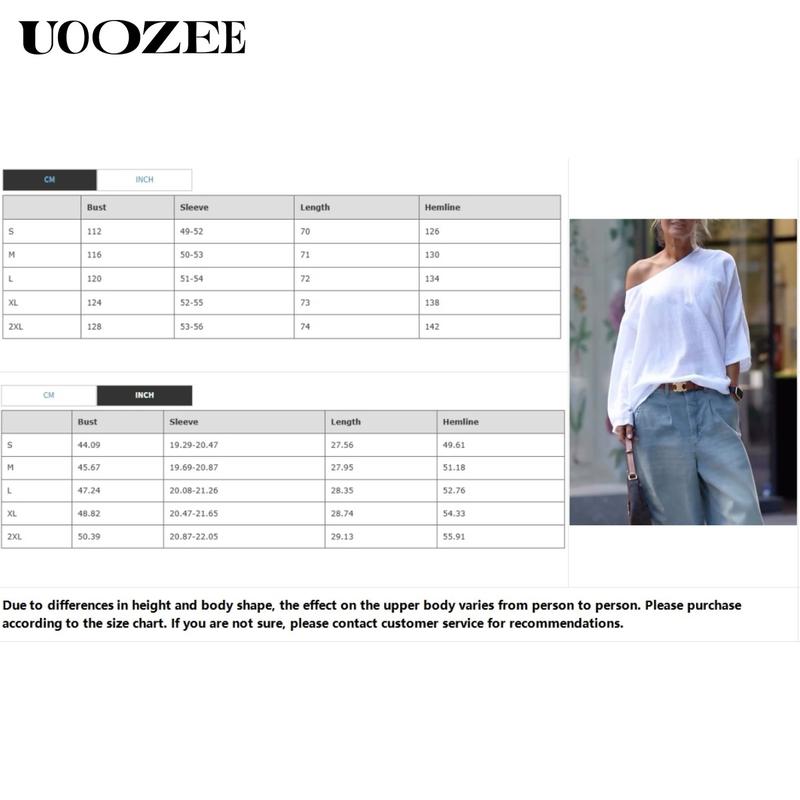 UOOZEE Women's Summer Cotton Blouses - Off Shoulder Long Sleeve Tops in Solid Color for Casual Wear High-Quality Material Multiple Color Options T-shirts