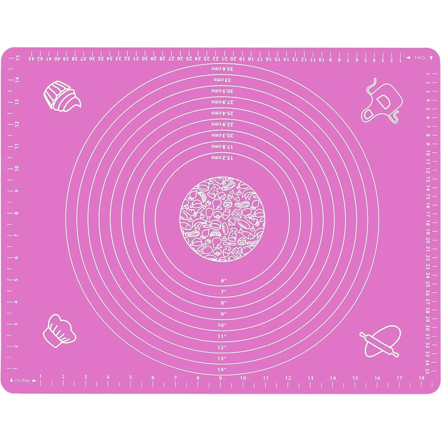 Flexible Clay Baking Mat - 20x16 In, Smooth Non-Stick Bakeware for Rolling Pastry Dough, Built-In Scale for Precise Measurements