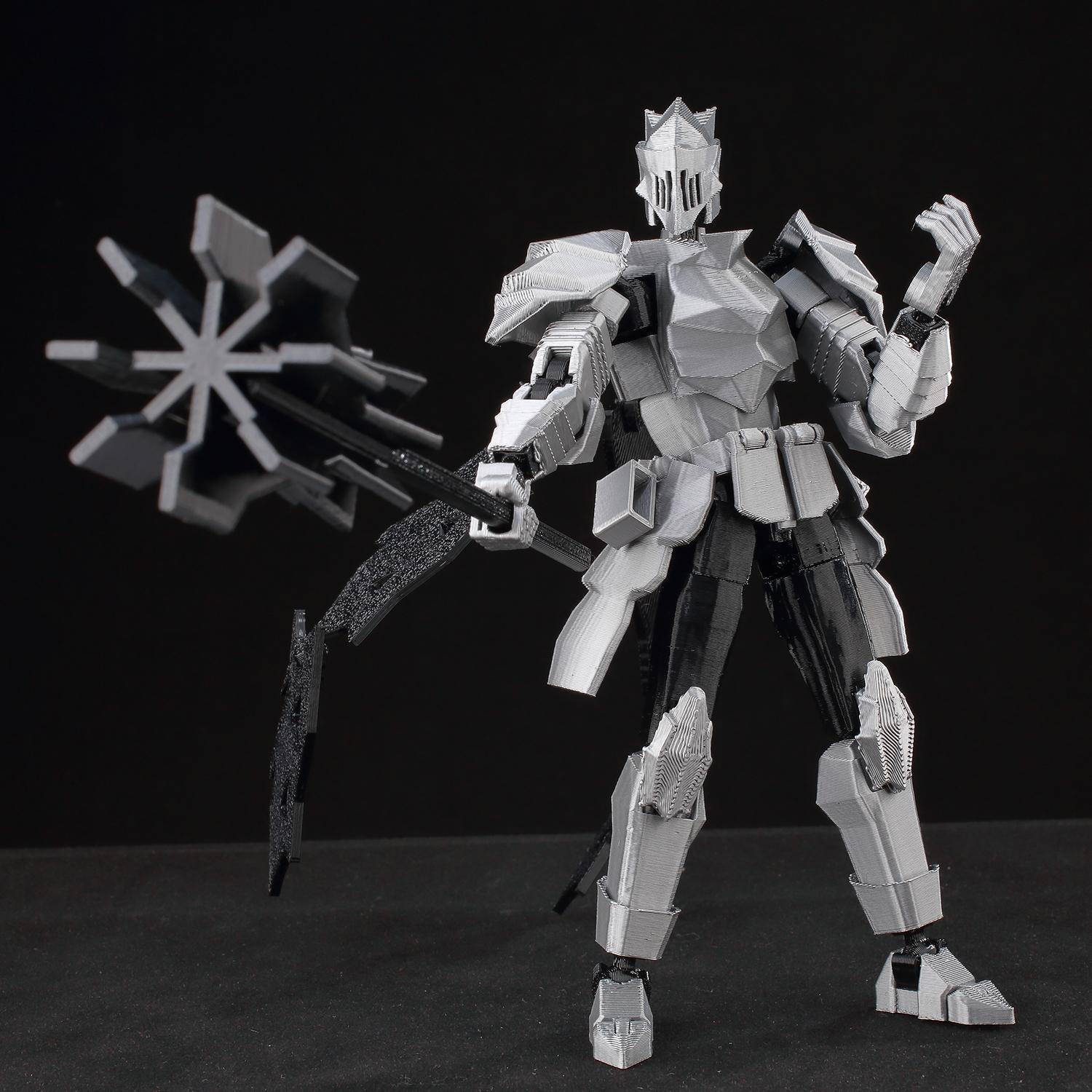 ​9L3D Lucky13 Silver Knight Robot Action Figure Dummy13 with Giant Sword T13 Multi-Jointed 3D Printed Collectible Toy Titan13​ popular