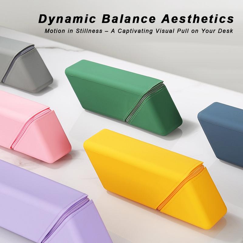 1 fashionable silicone pen holder, foldable large capacity expandable upright pencil case for desktop office and study, portable and high-quality design, suitable for birthday gifts, learning rewards, or Teacher's Day students and office use Pencil Bag