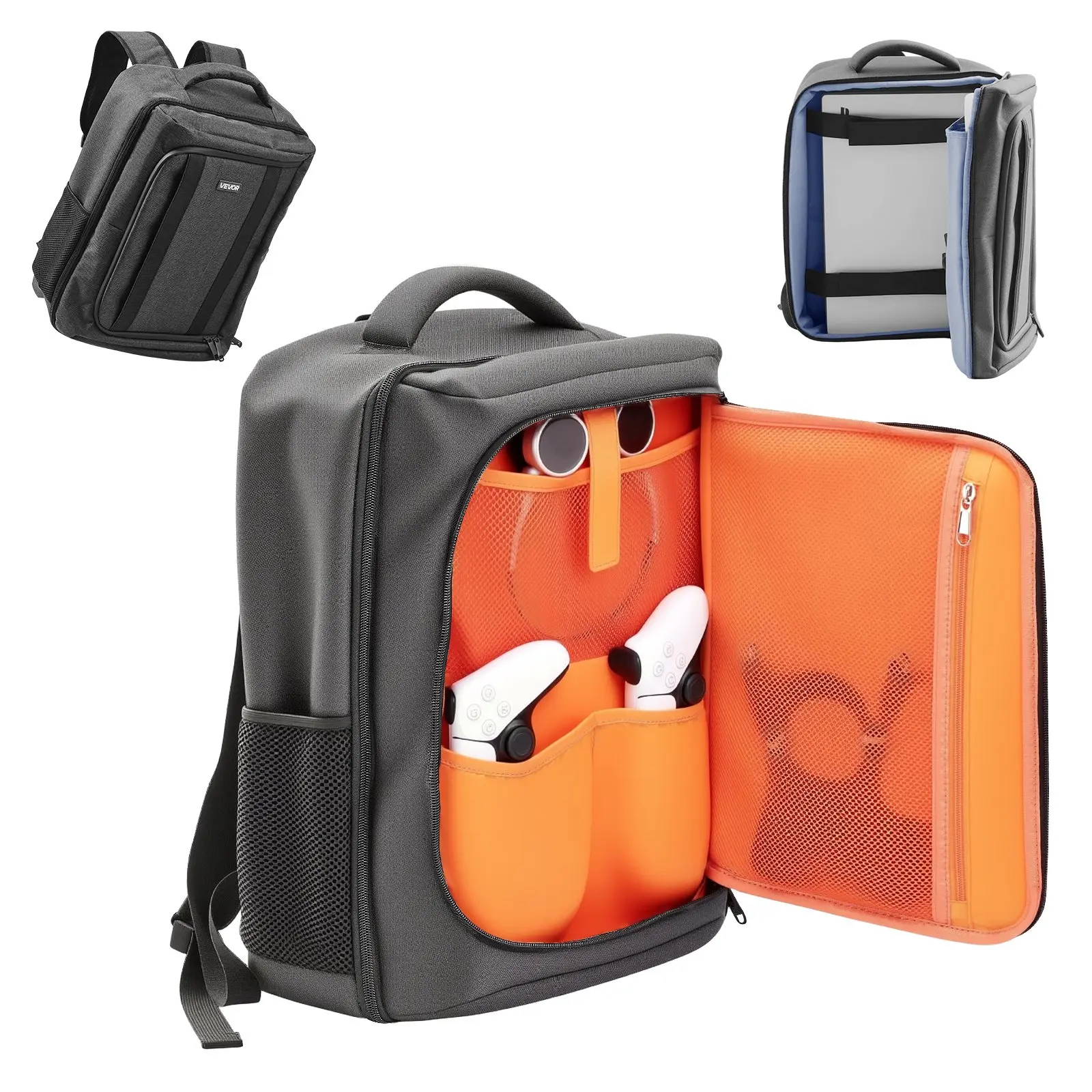 VEVOR High-Capacity PS5 Backpack for PS5 Users, Dual Shoulder Travel Bag for Playstation 5 Slim, Waterproof Nylon, Soft Interior Lining, Padded Dividers for Extra Protection, Spacious Design with Carry Handle