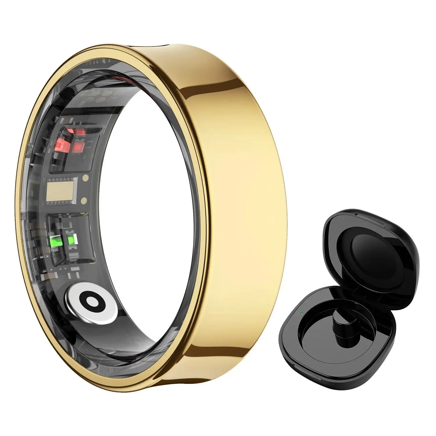 Smart Ring R09 Heart Rate Blood Oxygen Sleep Monitor Step Count Distance Calories 5ATM Waterproof Multi Sports Modes Smart Ring