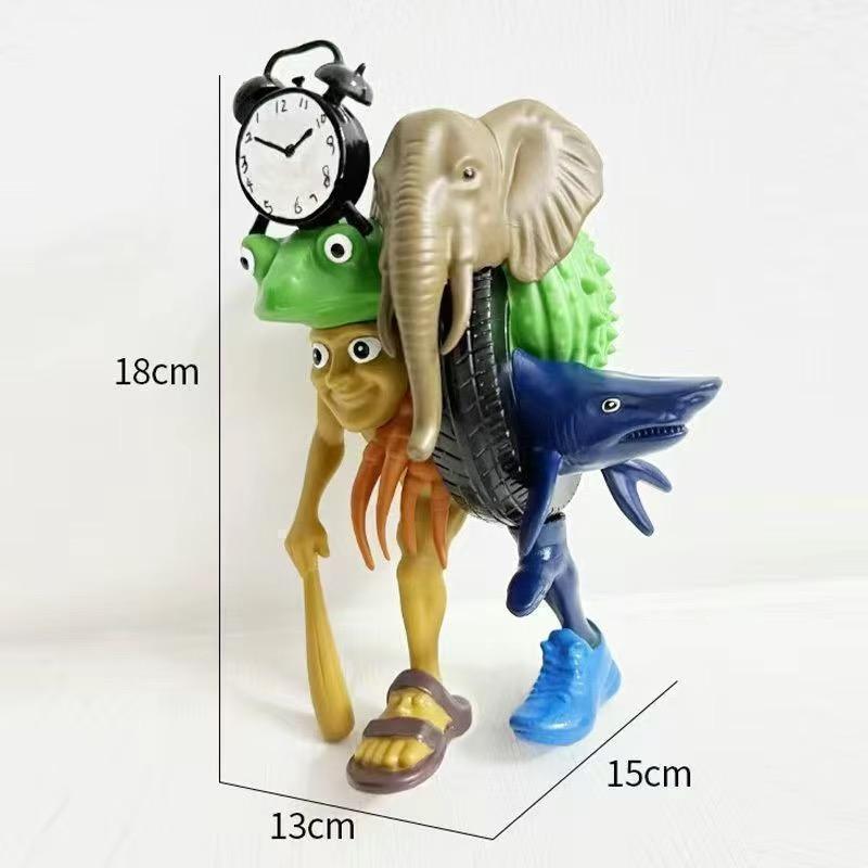 Italian Brainrot Figurine Monster Fusion Edition Tungtungtung Sahur Figure Tralalero Tralala Toys Cartoon Model Ornament Gifts