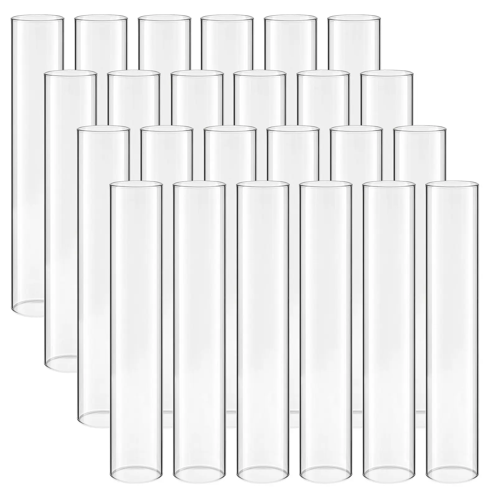 VEVOR Hurricane Glass Cylinders Set of 24, Φ2.56 x 13.78 in Tall Clear Glass Candle Covers, High Borosilicate Glass Sleeves for Pillar Candles, Wedding Centerpieces, Home Decor, Party, Wind Protectio