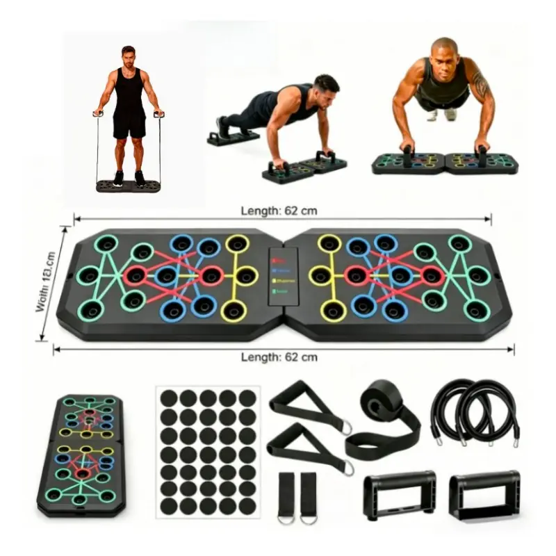 11pcs/7pcs Adjustable Push Up Board - Multifunctional Gym And Home Workout Equipment Suitable for Chest Training, Strength Building, Stability, Pectoral Muscle Development, Lightweight Durable Frame with Stable Base for Push, Pull, Dips