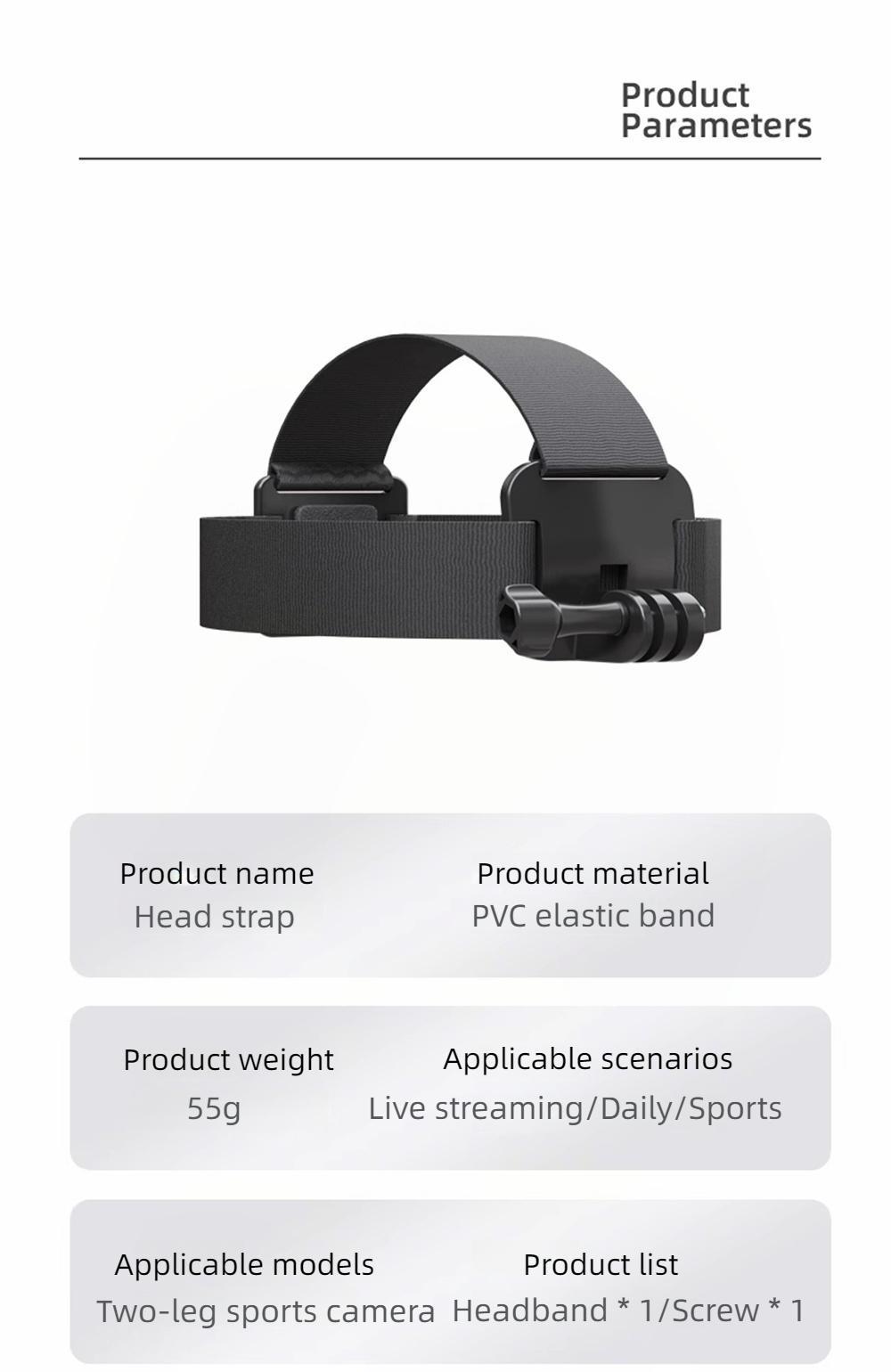 Camera Headband Head Strap Fixed Bracket for GoPro 13/12 Insta360 Sports DJI Action 5Pro/4/3 Ace Pro 2 Accessories First Angle