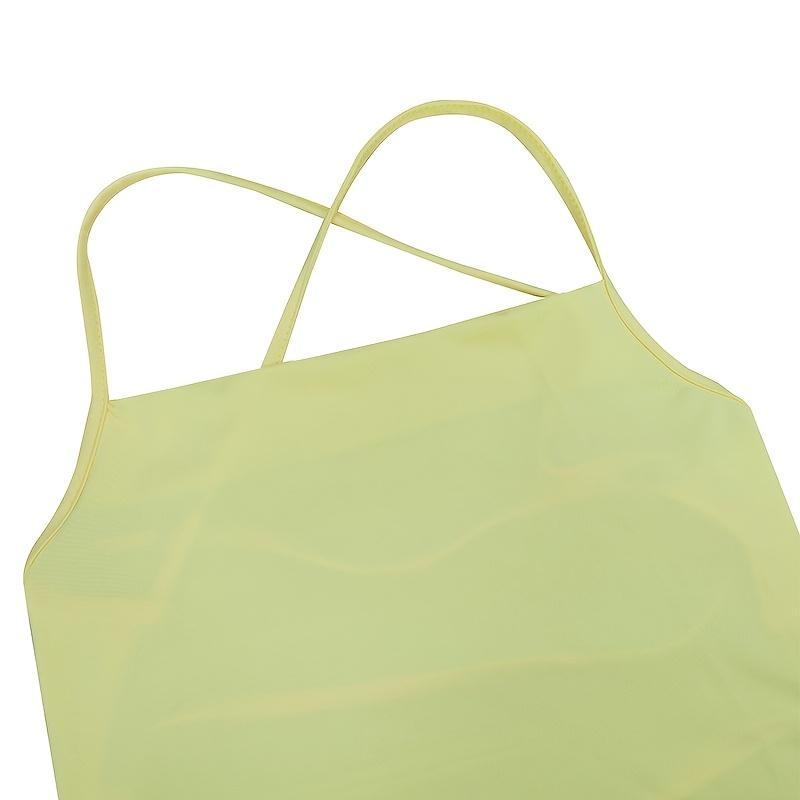 SYHAN 2026 Latest A Stunning And Alluring Yellow Spaghetti Strap Dress Featuring a Crisscross Back, Designed to Fit Perfectly. This Elegant And Sexy Outfit Is Ideal for Dates, Parties, And Vacations sorority formal