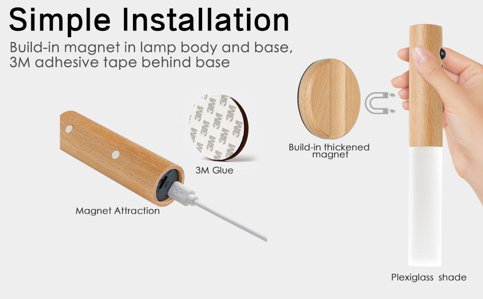 Battery Operated Wall Sconces, Motion Sensor Night Light Magnetic Wall Light Rechargeable Wall Sconce, Peel and Stick Sconce Lights for Bedside Stair Hallway