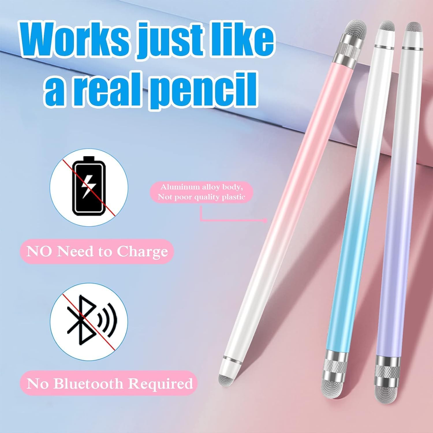 Durable Touch Screen Stylus Pen, Touch Screen Pen, Stylus Pen for iPhone/iPad/Tablet Android/Microsoft Surface, Tablet & Computer Accessories Compatible with All Touch Screens