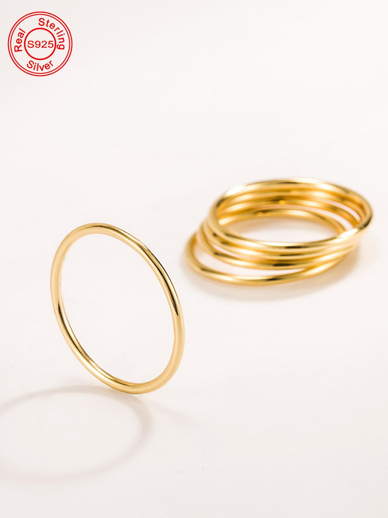 S925 Sterling Silver Simple Plain Ring, Fashion Accessories for Women & Girls, Trendy All-match & Exquisite Jewelry for Birthday Gift, Dainty Ring, Band Rings, Elegant Ring