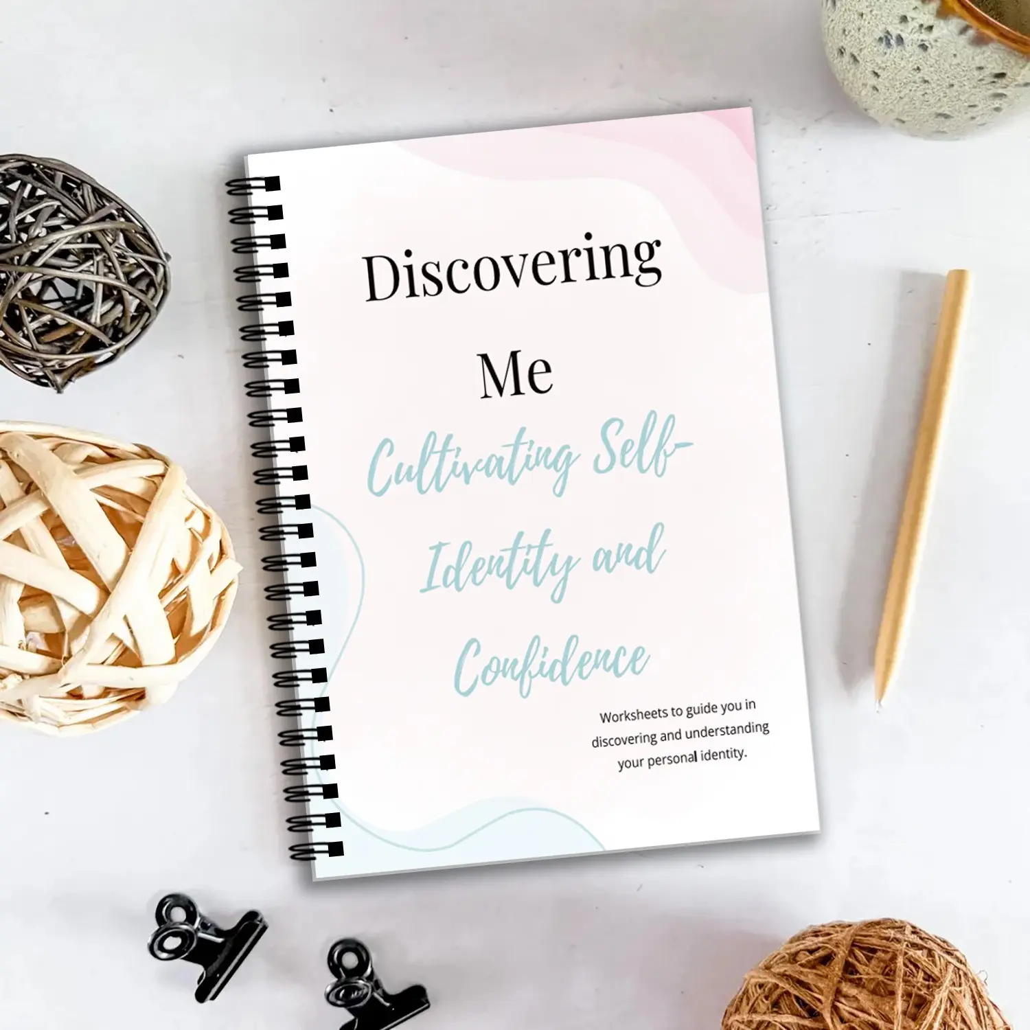 Self-Discovery Notebook, English Guided Psychological Healing Journal, 38 Pages Spiral Bound, Emotion Tracking Diary, Build Confidence, Daily Guided Journal