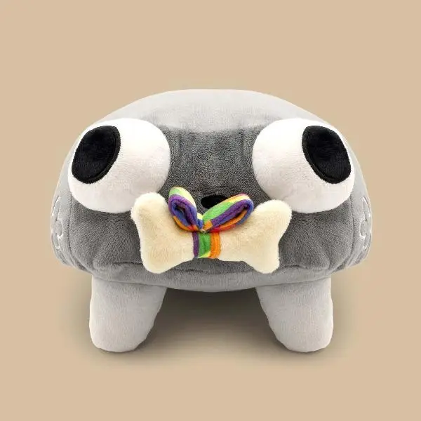 Dandy's World Pebble Plush Toy - Roblox Game Character Unisex Huggable Stuffed Animal, Gray Big-Eyed Cute Animal Design Soft Cotton Doll, Kids Gift, Home Decor Collectible Figures