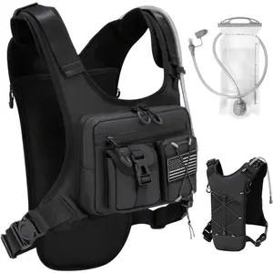 USA Patent Running Hydration Vest Backpack, Lightweight Chest Pack with 2.0L Water Bladder Bag Daypack for Hiking Running Cycling Race Marathon for Women Men