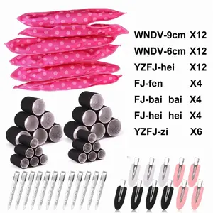 Heatless Hair Rollers Set, Velcro Hair Curlers Kit with Roller Pins, Duck Clips & Curling Rods for Volume, Bangs and DIY Hair Styling