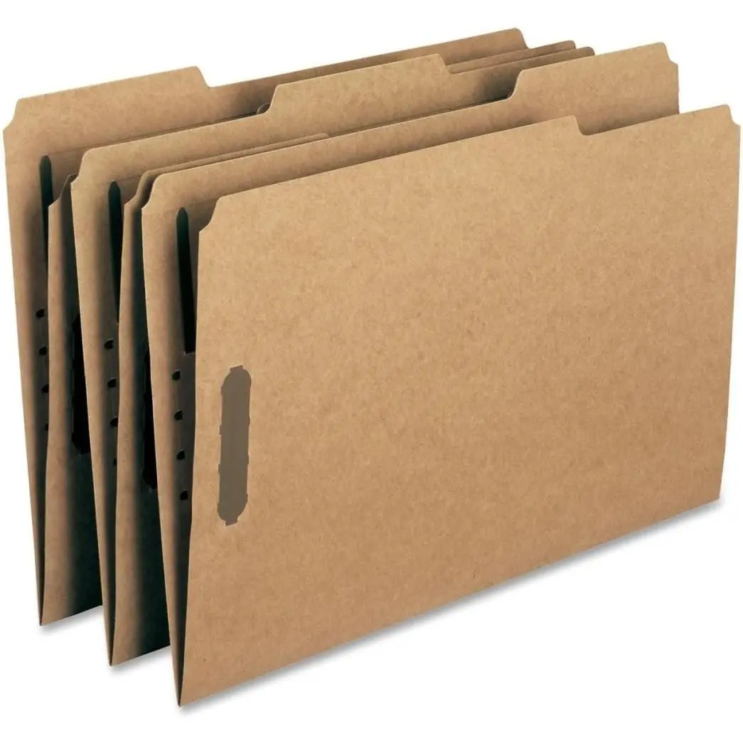 Fastener File Folder, 2 Fasteners, Reinforced 1/3-Cut Tab, Legal Size, Kraft, 50 per Box (19837)