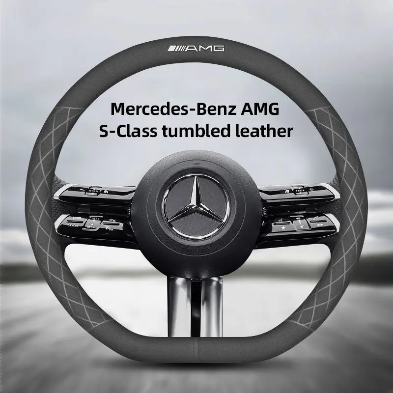 Car Steering Wheel Cover Suede Non-slip Auto Accessories For Mercedes Benz AMG W223 W222 W214 W213 W247 W177 W206 W205 W167 W166 W465 W464 C167 C292 H247 X247 X254 C254 X167 X166 A236 C236 R232 W242 W176 W221 W212
