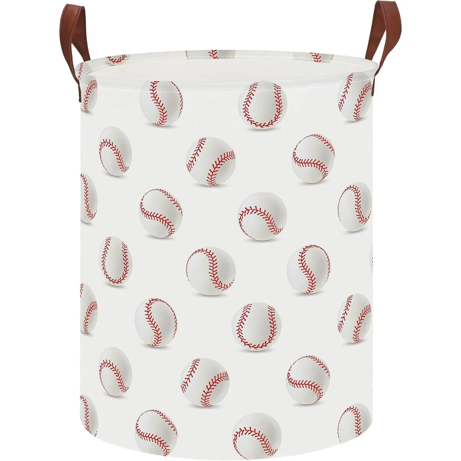 Laundry Basket,Waterproof Fabric Storage Container,Room Decor,Gift Basket(Baseball)