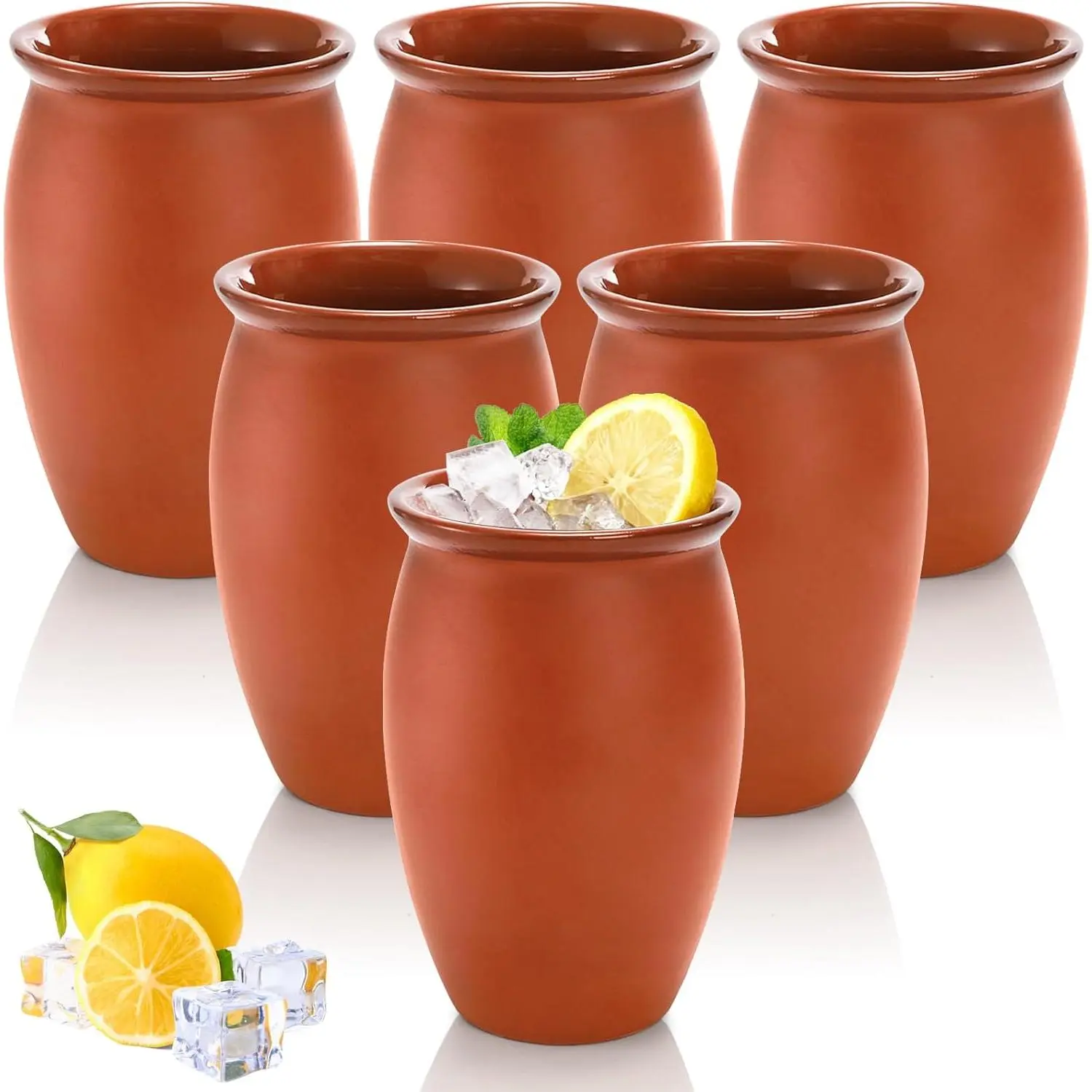6 Pack Pottery Clay Cups, 20 Oz Cantaritos De Barro Mexicanos |  Drinking Glasses Bottles for , Margaritas, Mojitos, Taco Tuesday  Cups