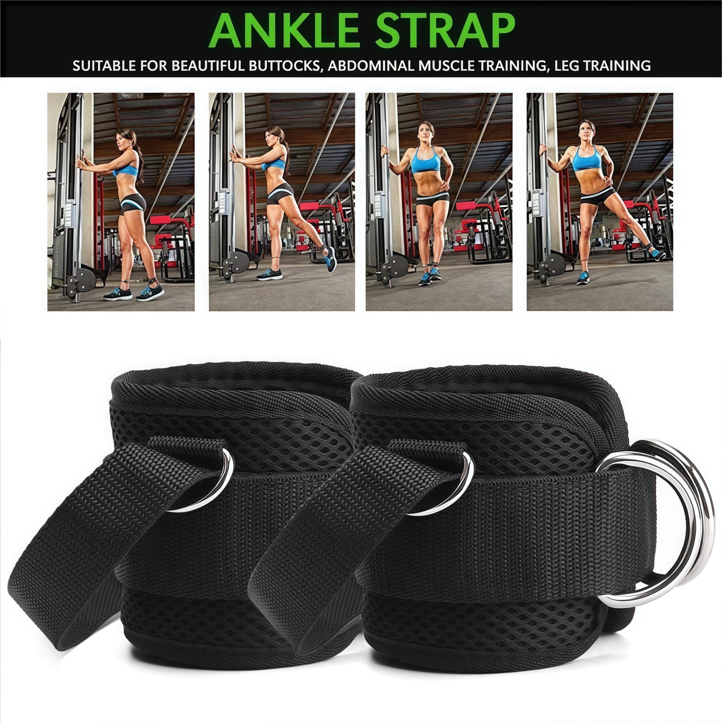 Padded Ankle Strap, 1 Count Ankle Strap for Cable Machines, Double D-ring Fitness Ankle Cuffs for Gym Workouts Leg Training Equipment Weight Training Equipment
