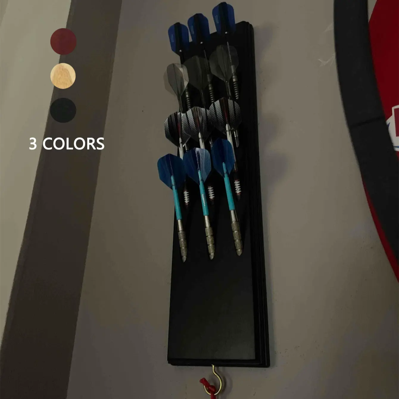 1PCS Wood Darts Holder Wall Mounted Displays 12 Steel/Soft Tip Darts Darts Caddy for wall with Metal Hook Accessory Storage Bag