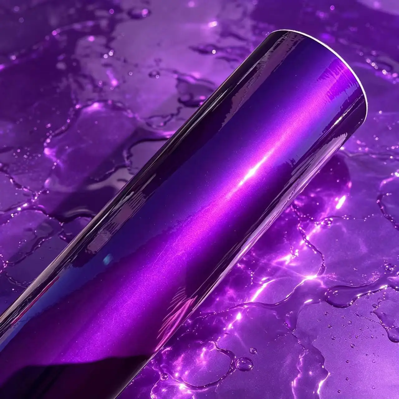 Ultra Glossy Purple Metallic Vinyl Wrap Film Roll With Air Release Self Adhesive Car Wrapping Motorcycle DIY Decal Sticker Car Stickers Automotive Vinyl Decal