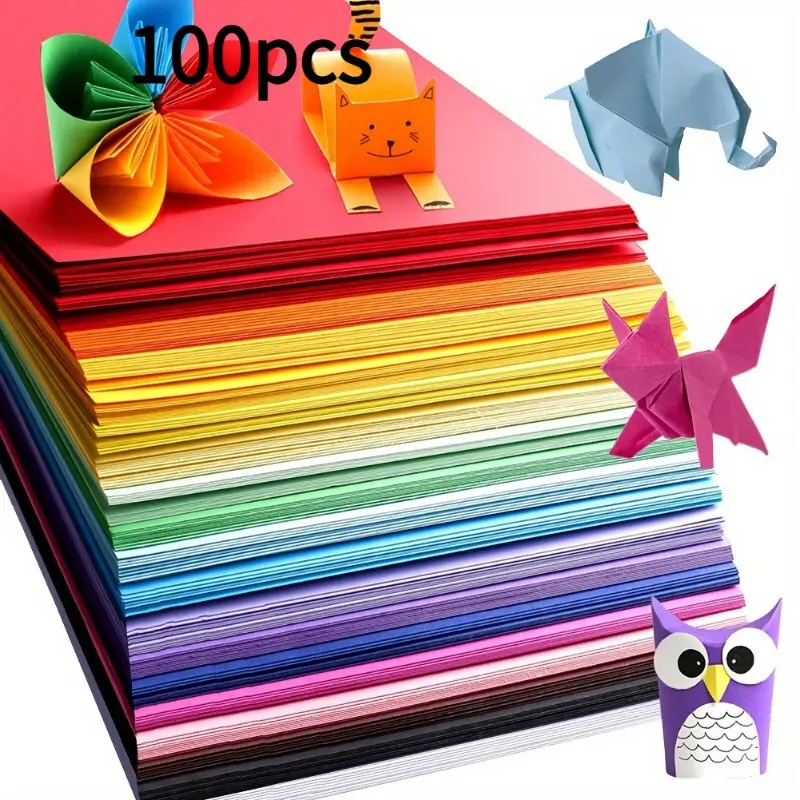 100 Sheets A4 Construction Paper Set- Multi-purpose High-quality Colored Paper Suitable for Printing, Origami, and Art Crafts- 10 Different Vibrant Colors, 8.3inch x 11.7inch-Ideal for School Projects