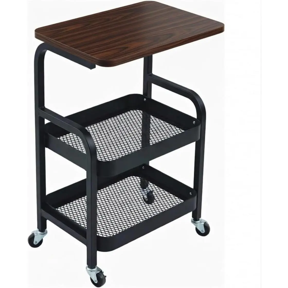 3 Tier Rolling Cart Metal Storage Utility Cart  Wheels, Coffee Cart Bedside Snack Trolley for Kitchen, Bathroom, Office & Living Room Organizer