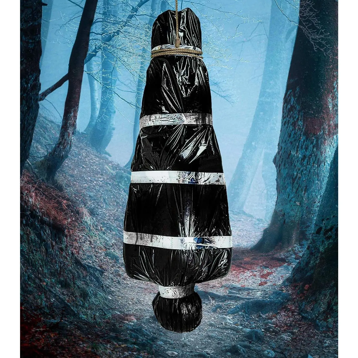 5ft Hanging Corpse Dead Victim Props Halloween Decorations Outdoor| Haunted Creepy House Halloween Decor, Scary Halloween Decorations Clearance, Outdoor Halloween Inflatables Yard Decorations