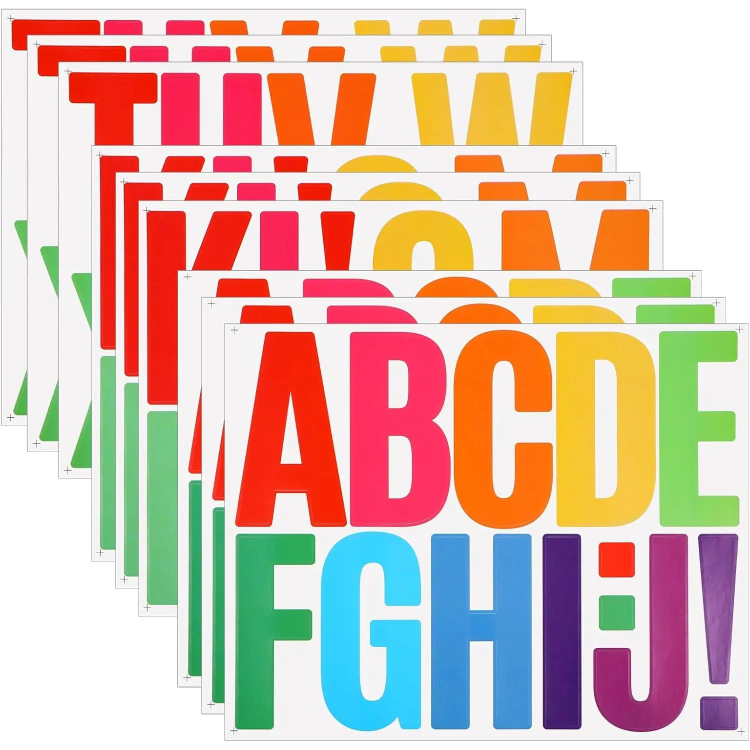 108 count 3 Inch Large Letter Stickers, 9 Sheets  Vinyl Letter Self Adhesive Letters Alphabet Stickers Stick  Colorful Sticker Bulletin Board Letters for Classroom Mailbox  Decor