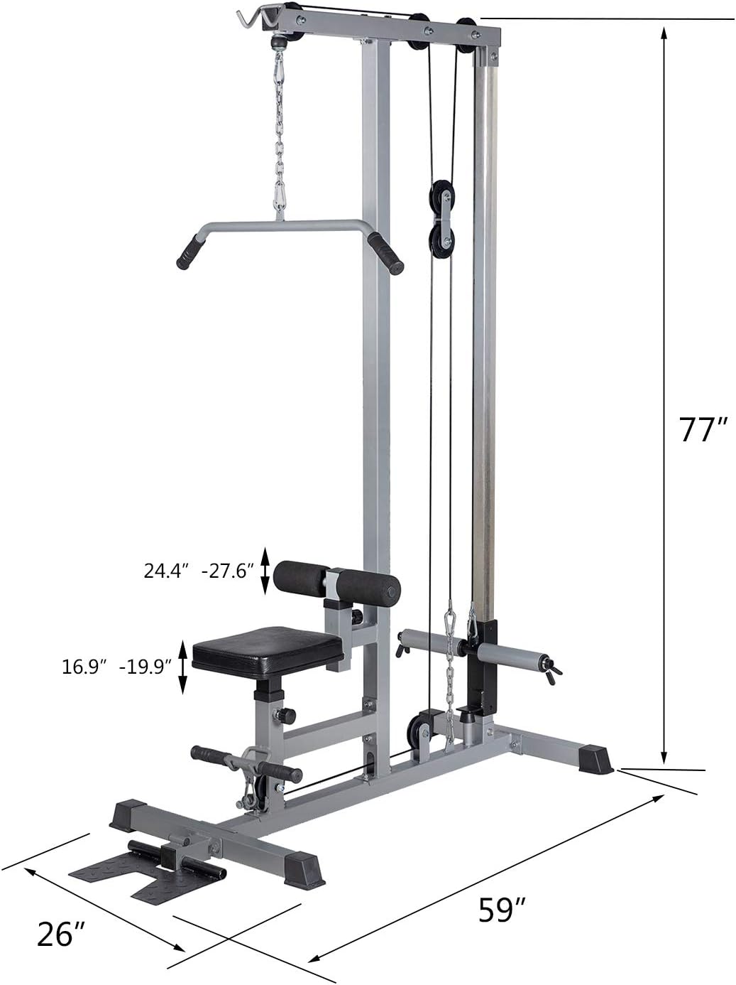 Pull Down Machine Low Row Cable Fitness Exercise Body Workout Strength Training Bar Machine