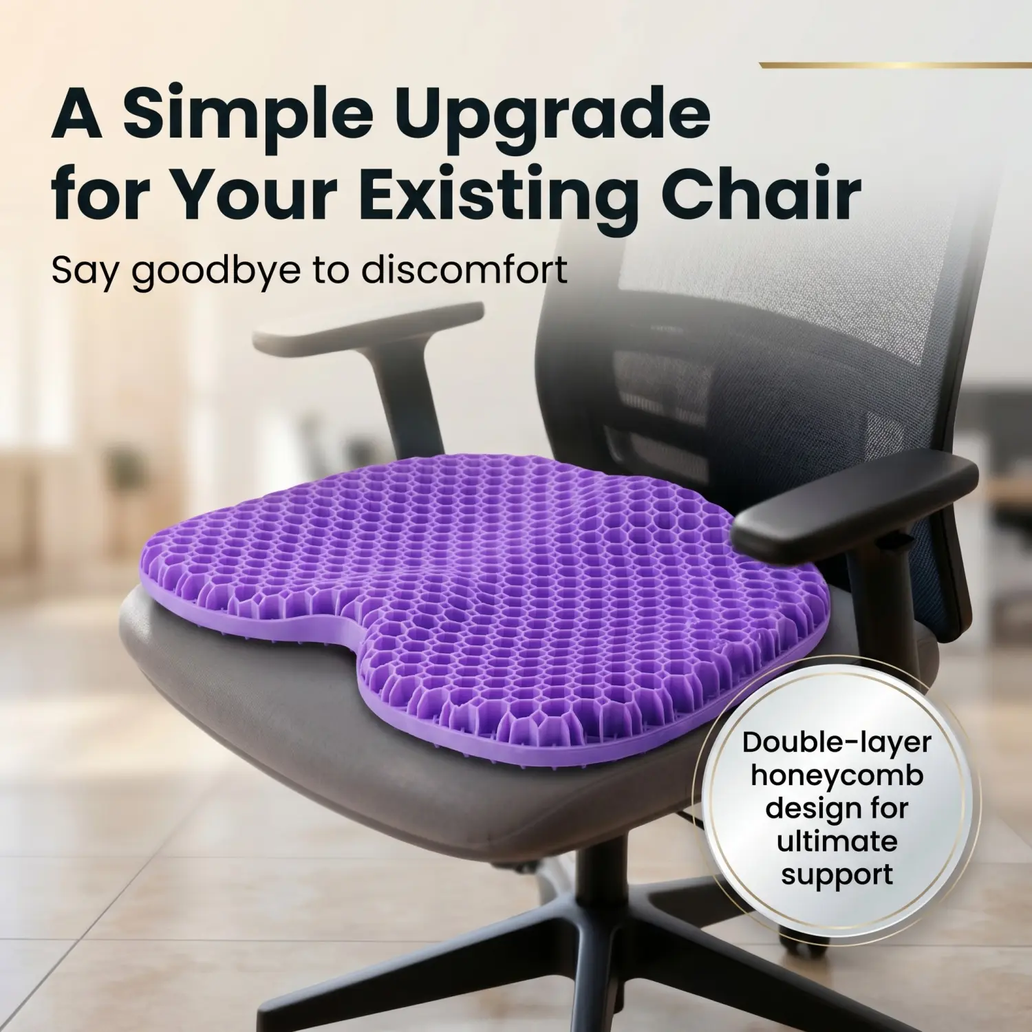 Honeycomb Gel Summer Padded Seat Cushion, Breathable Cold Pad for Office & Car, Comfortable Sitting Cushion, Ideal for Hot Weather, Easy Maintenance