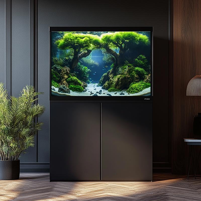 Fish tank, high-definition printing, three-dimensional design, simulation of natural waters, coral reef underwater world, deep sea blue, river ecological theme background painting, Aquarium Decor, PVC material directly attached