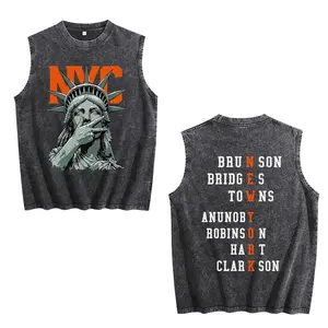 NewYork 2 side Graphic T-Shirt Tank Top, Basketball Fans Apparel, Knicks Basketball Style Shirt, Basketball Tank Top, Orange Letter Graphic, Vintage Concert Game Day Gift For Fans, Unisex Top, Vibes