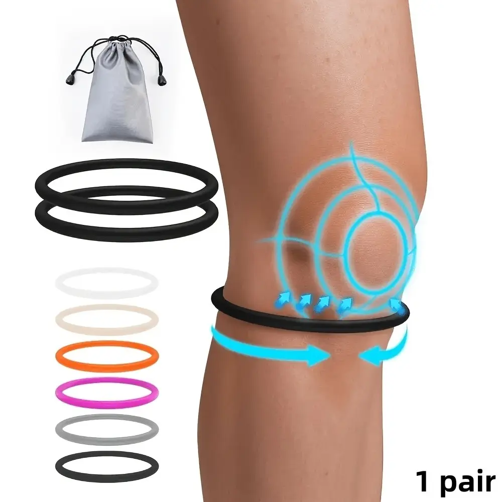 2PCS  Silicone Patellar Knee Braces, Youth Knee Brace, Knee Supports, Basketball Patellar Tendon Support, Knee Pain Relief, Running Tendon Brace, Sports Injury Aid, Knee Patella Strap