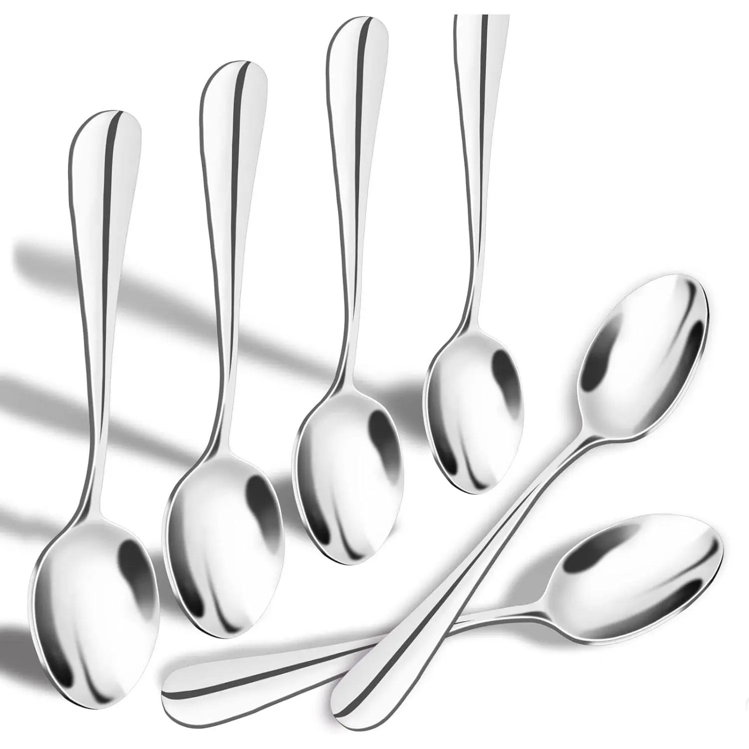 Demitasse Espresso Spoons, Mini Coffee Spoon, 4.9 Inch Stainless Steel Small Spoons for Dessert, ,Set of 6
