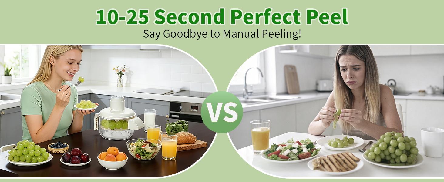 Automatic Grape Peeler Machine, Electric Garlic Peeler & Cherry Tomato,Cordless Electric Grape Peeling Machine for Fruit & Vegetable-Rechargeable Garlic Peeler Skin Remover for Home Kitchen Outdoor