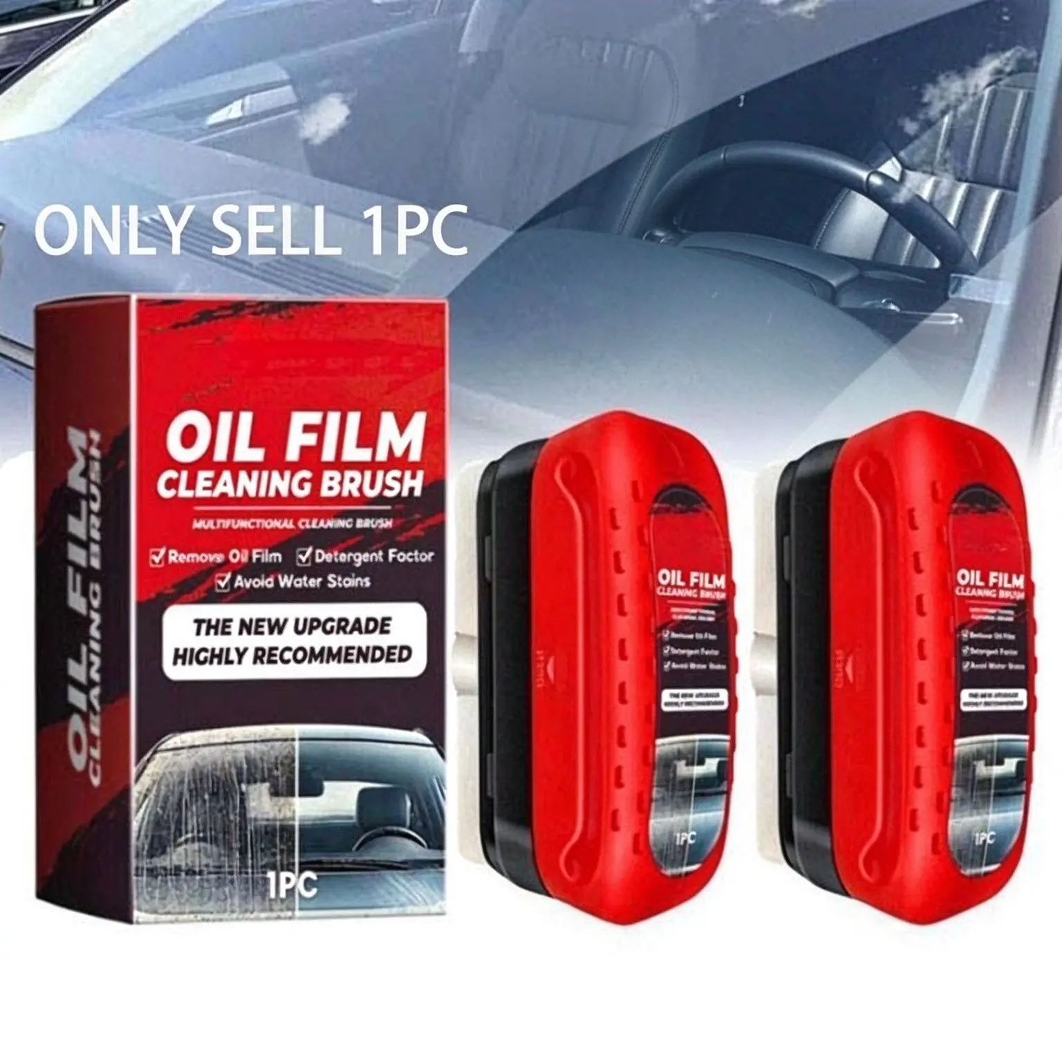 Windshield Cleaner, Clear Drive Automotive Oil Film Cleaning Brush, Window Cleaner, Car Care Essentials, Car Care Products