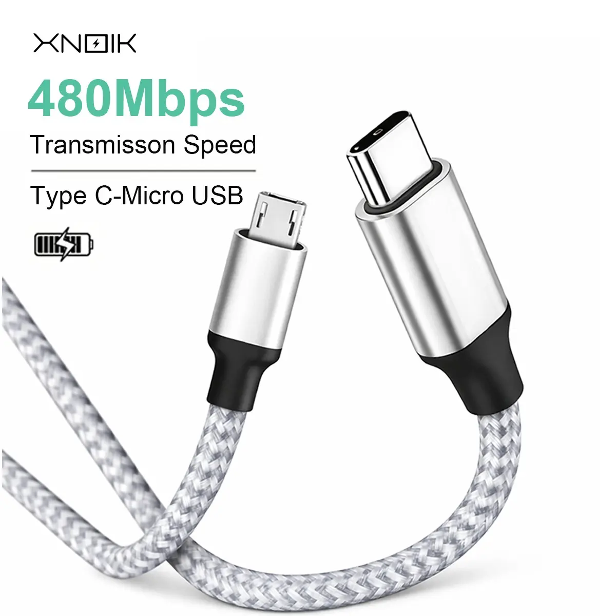 USB-C to Micro USB Cable, 15w Fast Charging, 480mbps Data Transfer, Compatible with Old Android Phones, for Kindle, for Ps4, for Xbox One