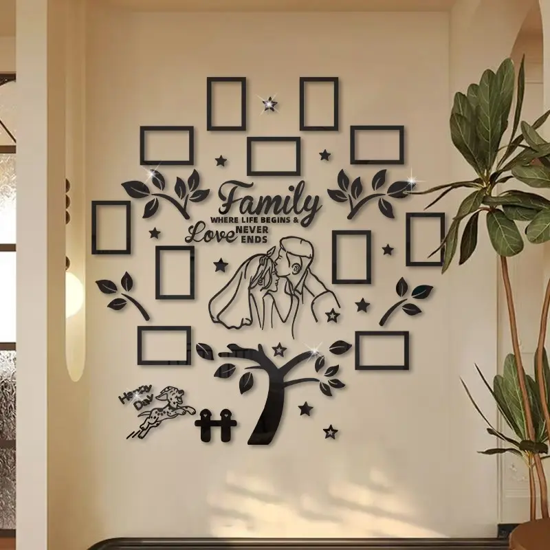 Acrylic Puppy Frame Wall Sticker, Indoor Wall Decal, Puzzle Design, Easy to Apply, Perfect for Home Decor, Durable & Stylish