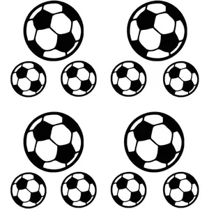 12 Footballs Wall Decal Vinyl Stickers, Removable Lovely Soccer Ball Picture Art DIY Sticker Mural for  Bedroom Playroom Living Room  Window Door Decoration