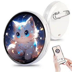 E87 Anime LED Badge, High-Definition Digital Frame, Electronic Badge, DIY Cartoon Gift, Role-Playing Accessory, Ideal for Fans