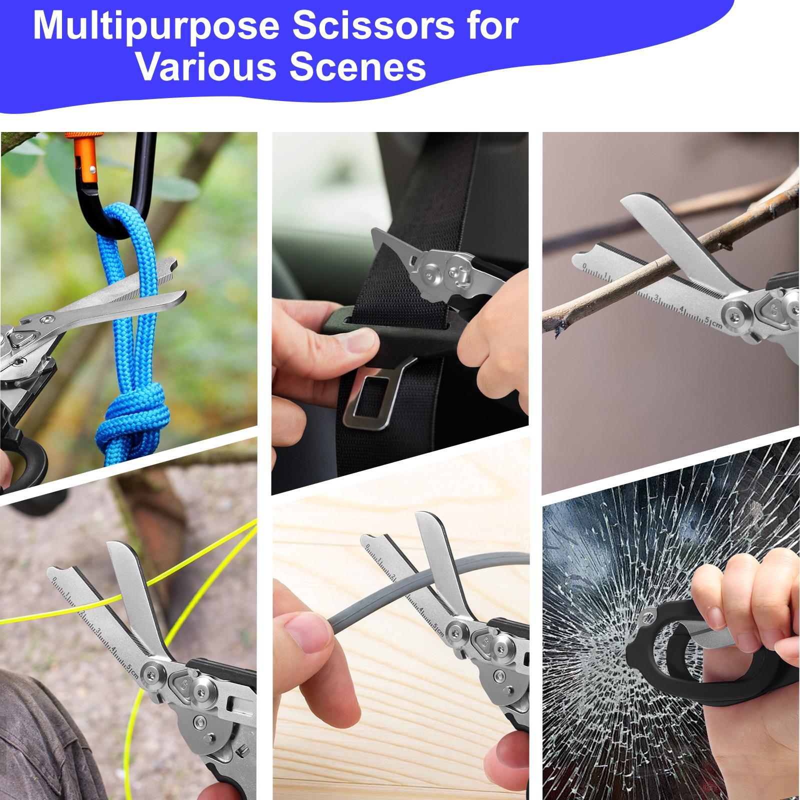 Foldable Trauma Shears with Holster, 1pc Emergency-Response Scissors for Nurses, Tactical Multi Tool EMT Shears with Gift Box, Heavy Duty Scissor